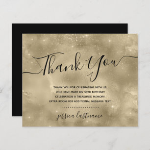 Gold Shine Budget Thank You Card