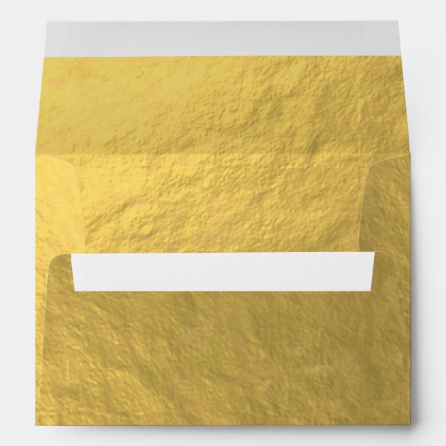 Gold Shine Foil Look Modern Elegant Chic Wedding Envelope (Back (Bottom))