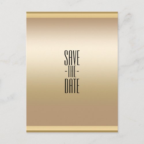 Gold Shine Shiny Chic Glam Save the Date Announcement Postcard