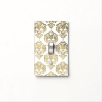 Gold Shine & White Glam Pattern Modern Chic Light Switch Cover