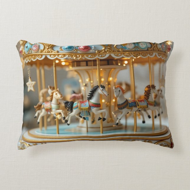 gold shinning carousel  accent pillow (Front)