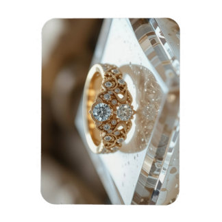gold shinning diamond ring magnet