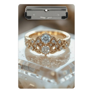 gold shinning diamond ring mini clipboard