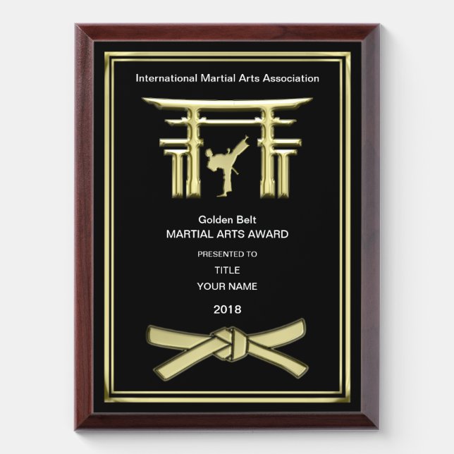 Gold Shinto Award Plaque (Vertical)