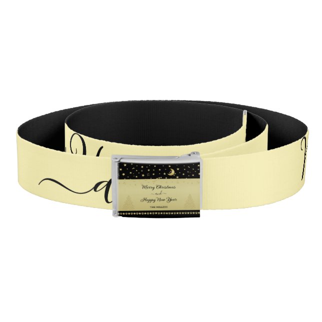 Gold shiny Christmas stars, paws on gold & black Belt (Coil)