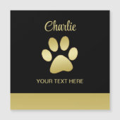  Gold Shiny Dog Paw on black background (Front)