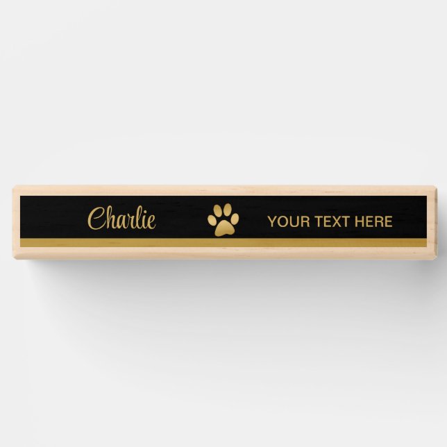  Gold Shiny Dog Paw on black background Topple Tower (Front)