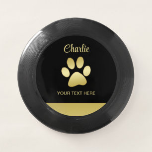 Gold Shiny Dog Paw on black background Wham-O Frisbee