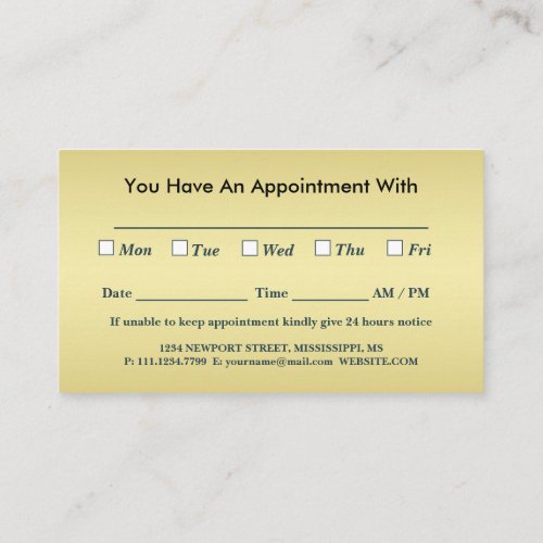  Gold Shiny Dog Paw on black Pet Grooming Service  Appointment Card