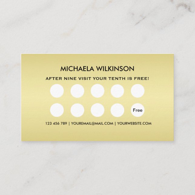  Gold Shiny Dog Paw on black Pet Grooming Service  Loyalty Card (Back)