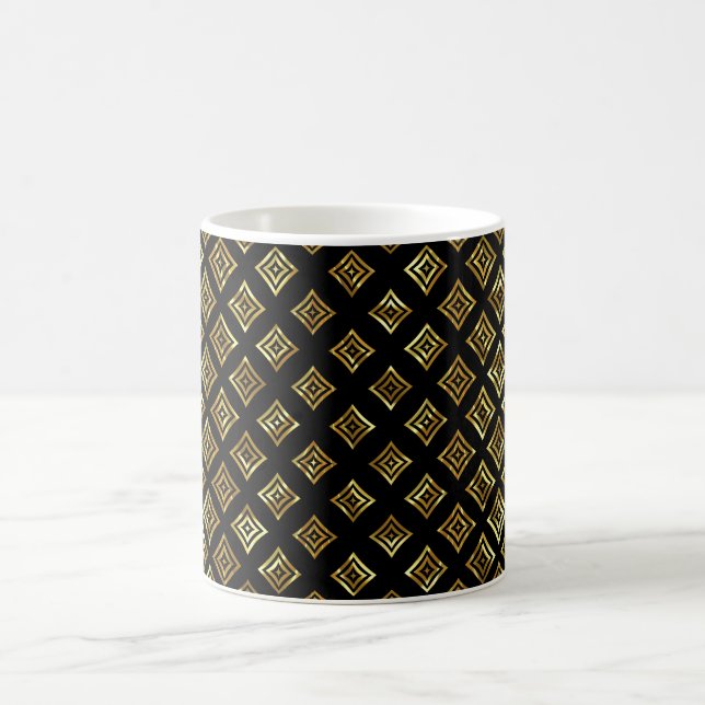 Gold Shiny Geometric Shapes Coffee Mug (Center)