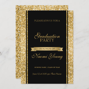 Gold Shiny Glitter Invitation