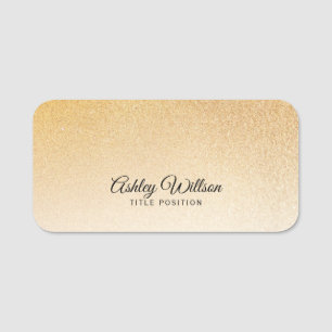 Gold Shiny Glitter Name Tag