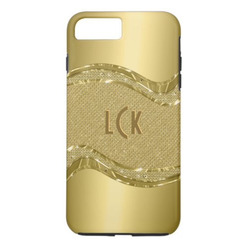 Gold Shiny Look With Faux Diamonds Pattern iPhone 8 Plus7 Plus Case