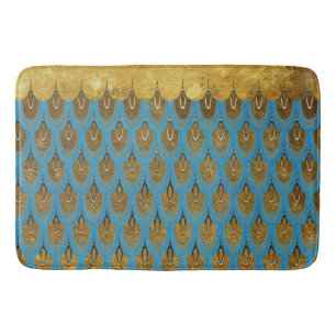 Gold Shiny Princess Mermaid Glitter Scales Bathroom Mat