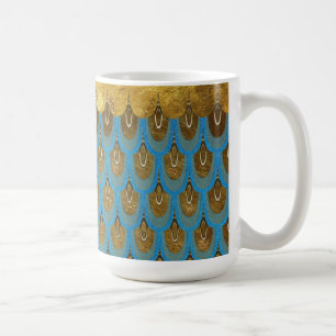 Gold Shiny Princess Mermaid Glitter Scales Coffee Mug