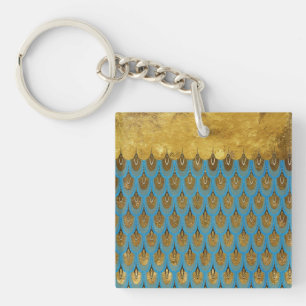 Gold Shiny Princess Mermaid Glitter Scales Keychain