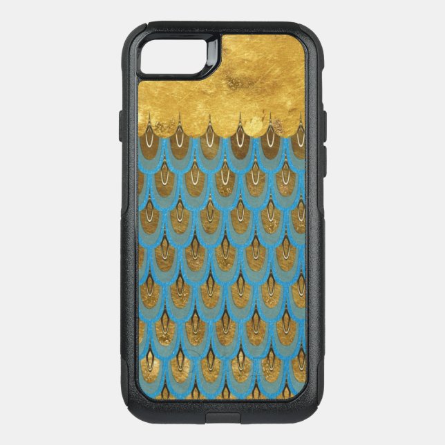 Gold Shiny Princess Mermaid Glitter Scales Otterbox iPhone Case (Back)