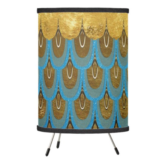 Gold Shiny Princess Mermaid Glitter Scales Tripod Lamp (Left)