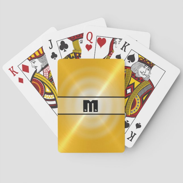 Gold Shiny Stainless Steel Metal 2 Poker Cards (Back)