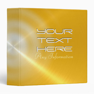 Gold shiny stainless steel metal 3 ring binder