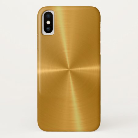 Gold Shiny Stainless Steel Metal Iphone X Case