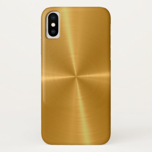 Gold Shiny Stainless Steel Metal iPhone X Case