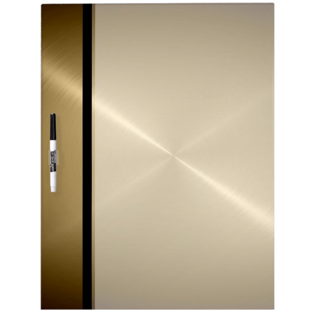 Gold Shiny Stainless Steel Metal Dry Erase Board (Front)