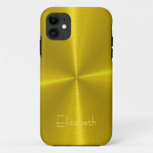 Gold Shiny Steel Metal iPhone 11 Case
