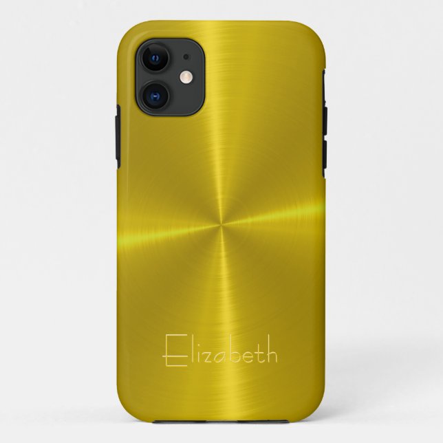 Gold Shiny Steel Metal Case-Mate iPhone Case (Back)