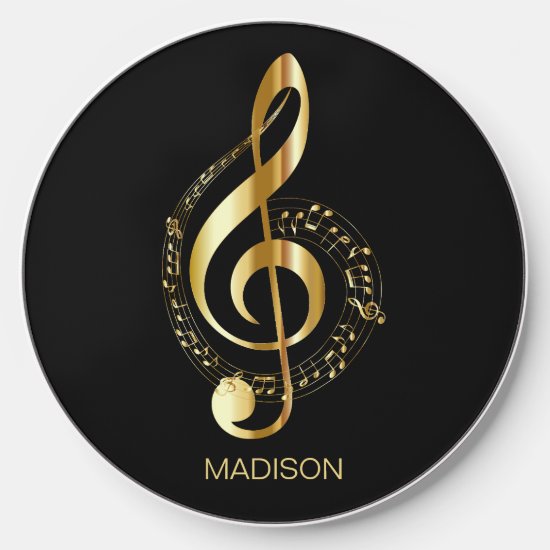 Gold Shiny Treble Clef Wireless Charger