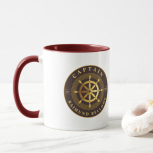 Gold Ship Wheel Mug