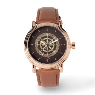Gold Ship Wheel Watch
