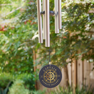 Gold Ship Wheel Wind Chime