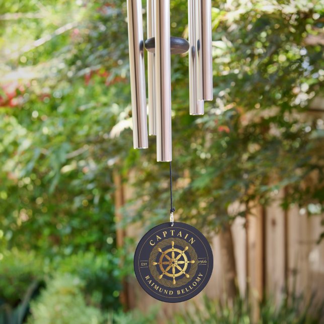 Gold Ship Wheel Wind Chime (Backyard)