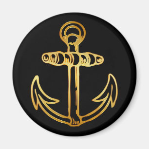 GOLD SHIPS ANCHOR MAGNET
