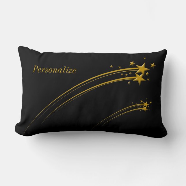 Gold Shooting Stars Lumbar Pillow (Front)