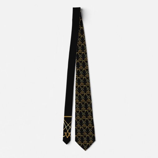 Gold Sigil of Lucifer occult religion symbol Neck Tie | Zazzle