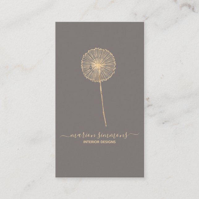 Gold Signature Dandelion Business Card (Front)
