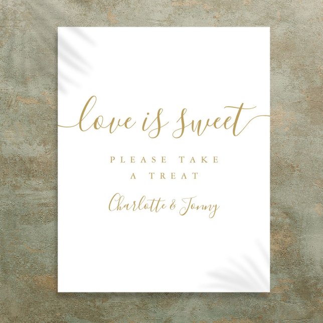 Gold Signature Script Love Is Sweet Sign (Gold Signature Script Love Is Sweet Sign)