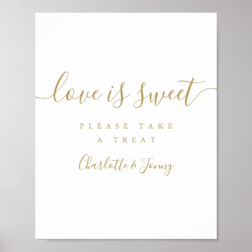 Gold Signature Script Love Is Sweet Sign