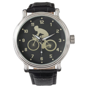 Gold Silhouette Bicyclist Watch