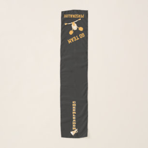 Gold Silhouette Cute Cheerleader Scarf