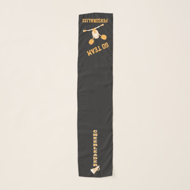 Gold Silhouette Cute Cheerleader Scarf (Front)