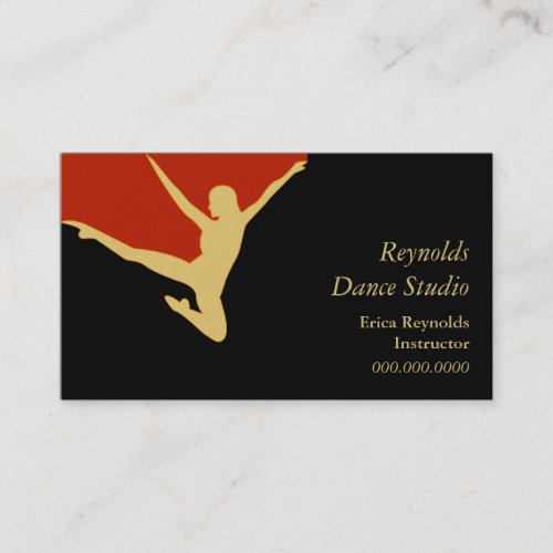 Gold Silhouette Dancer Business Card