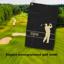 Gold Silhouette Golfer Monogram