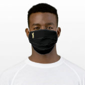 Gold Silhouette Golfer on Black Adult Cloth Face Mask (Worn)