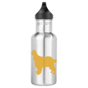 Gold silhouette of Cocker - Choose back color Stainless Steel Water Bottle