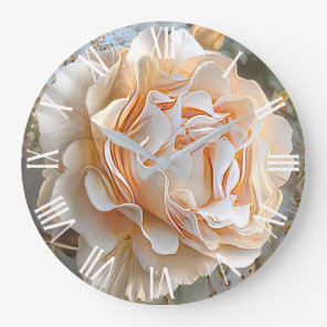 Gold Silk Unique Rose Art Dream Large Clock