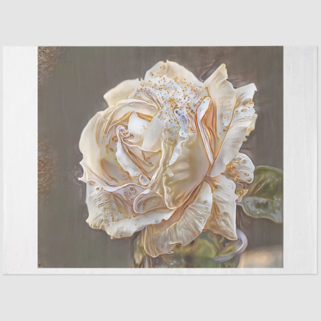 Gold Silk Unique Rose Art Dream Tissue Paper (Front)